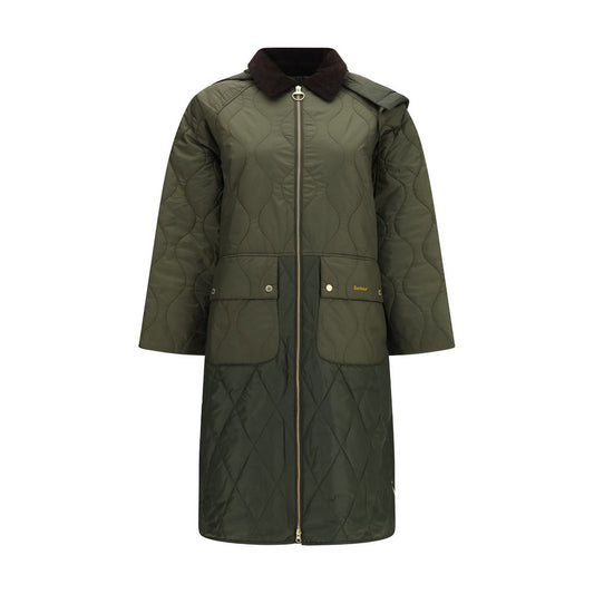 Hooded Overcoat by Barbour for women in corduroy polyester & metal bicolour & patchwork showcases a enveloping silhouette, detailed with distinctive lightweight, pockets, hooded & insulated and a enveloping hooded neckline.