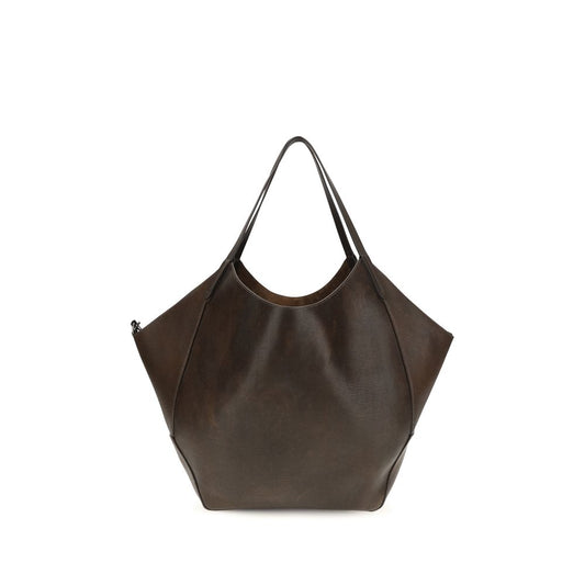Brunello Cucinelli Bos Taurus Calf Suede Leather Quilted Satchel Pouch Handbag - Brown Signature