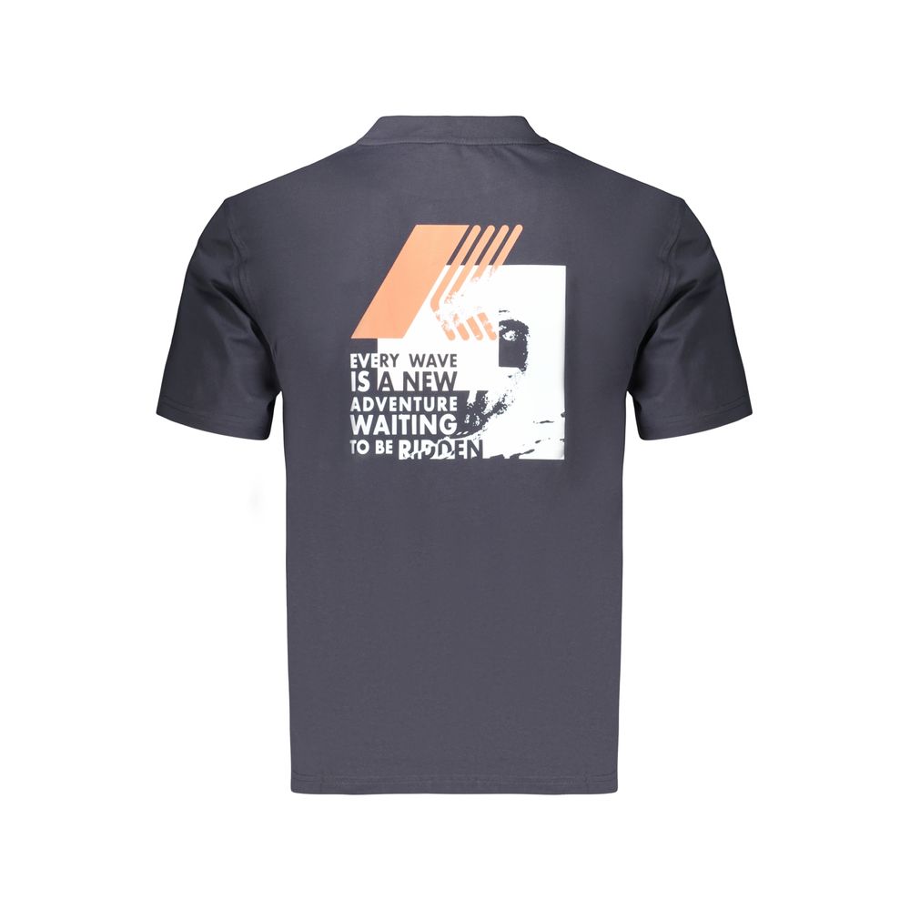 T-Shirt by K-WAY for men in cotton blue & print features a plush silhouette, showcasing a sophisticated and for a truly plush finish.