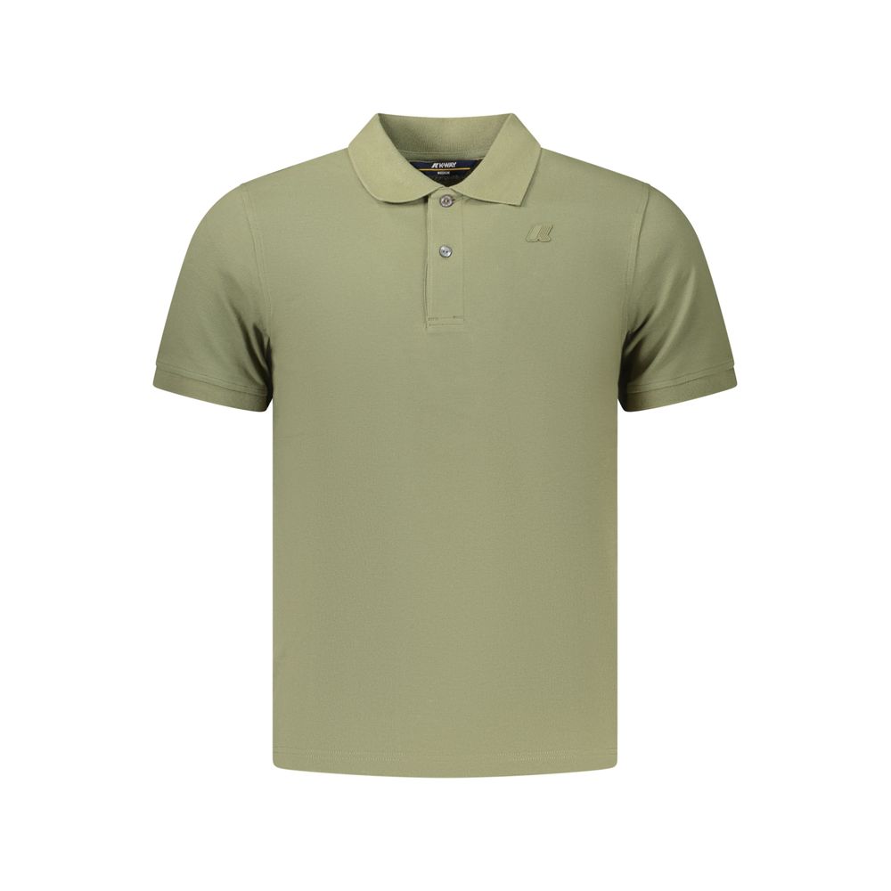 Polo Shirt by K-WAY for men in stretch cotton green showcases a sharp silhouette, detailed with a refined and sharp for a sophisticated finish.