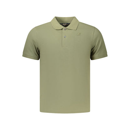 Polo Shirt by K-WAY for men in stretch cotton green showcases a sharp silhouette, detailed with a refined and sharp for a sophisticated finish.