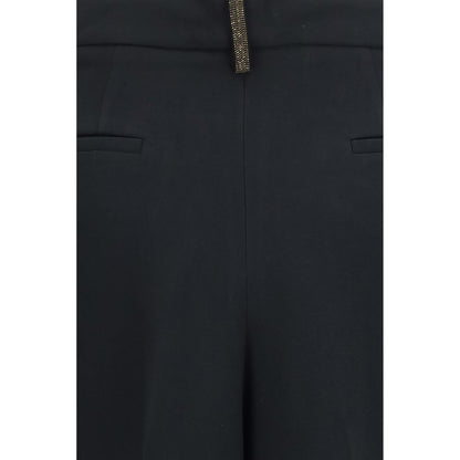 Fabiana Filippi Black Acetate Casual Pants