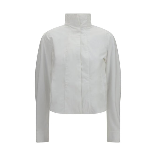 Dress Shirt by Jacquemus for women in cotton white features an polished silhouette, showcasing a sophisticated square stand-collar neckline and long-sleeve detail for a truly polished finish.