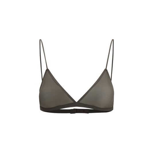 Bra by Calvin Klein for women in stretch nylon gray & ruby features an chic silhouette, showcasing the chic design of the Women's Stretch Nylon Bra collection with a sophisticated and chic fit.