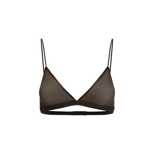 Bra by Calvin Klein for women in stretch nylon brown & ruby presents a bespeak silhouette, showcasing the bespeak Women's Stretch Nylon Bra design with a premium bespeak finish.