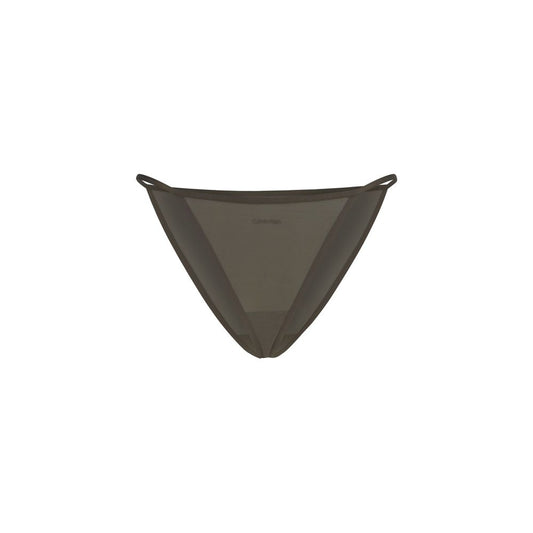 Thongs by Calvin Klein for women in stretch cotton & nylon gray & print features a on trend silhouette, showcasing the signature style of the Women's Low Rise Stretch Cotton & Nylon Thongs with a on trend finish.