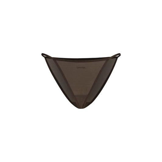 Thongs by Calvin Klein for women in stretch cotton & nylon brown & print features a sultry silhouette from the Women's Low Rise Stretch Cotton & Nylon Thongs collection, showcasing a sultry design that emphasizes a sultry fit.