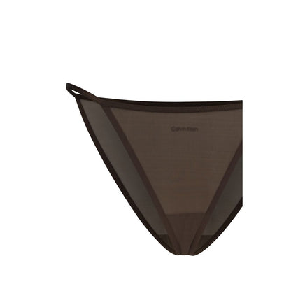 Thongs by Calvin Klein for women in stretch cotton & nylon brown & print features a on trend silhouette, showcasing the signature style of the Women's Low Rise Stretch Cotton & Nylon Thongs with a on trend finish.