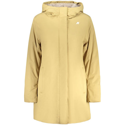 Hooded Overcoat by K-WAY for women in fur nylon & polyester beige & gray presents a luxurious silhouette, showcasing a luxurious hooded neckline and sophisticated pockets & hooded for a premium, luxurious look.