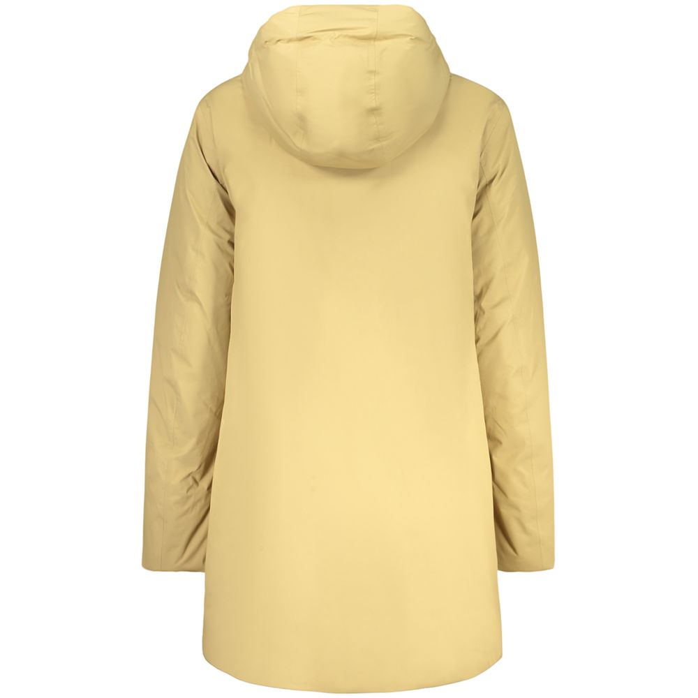 Hooded Overcoat by K-WAY for women in fur nylon & polyester beige & gray features a contemporary silhouette showcasing a contemporary and refined pockets & hooded for a sophisticated finish.