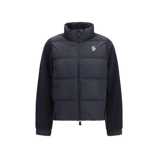 Windbreaker Jacket by Moncler Grenoble for women in goose down polyester & velour black & signature presents a resilient silhouette, artfully detailed with a sophisticated high-neck neckline and functional breathable-design, lightweight, pockets, insulated & windproof for a resilient finish.