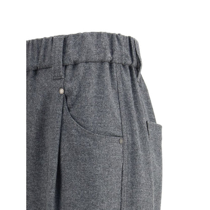 Brunello Cucinelli Gray Wool Casual Pants