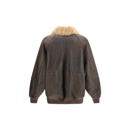 Brunello Cucinelli Brown Lambskin Bomber