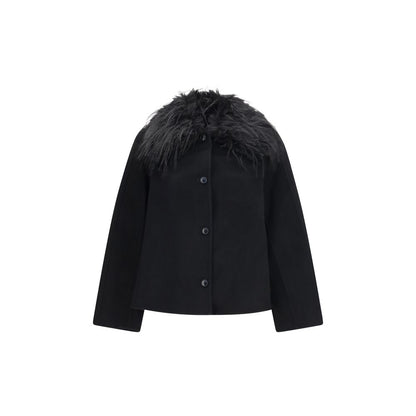 Loulou De Saison Black Wool Oves Aries Full-Length Jacket