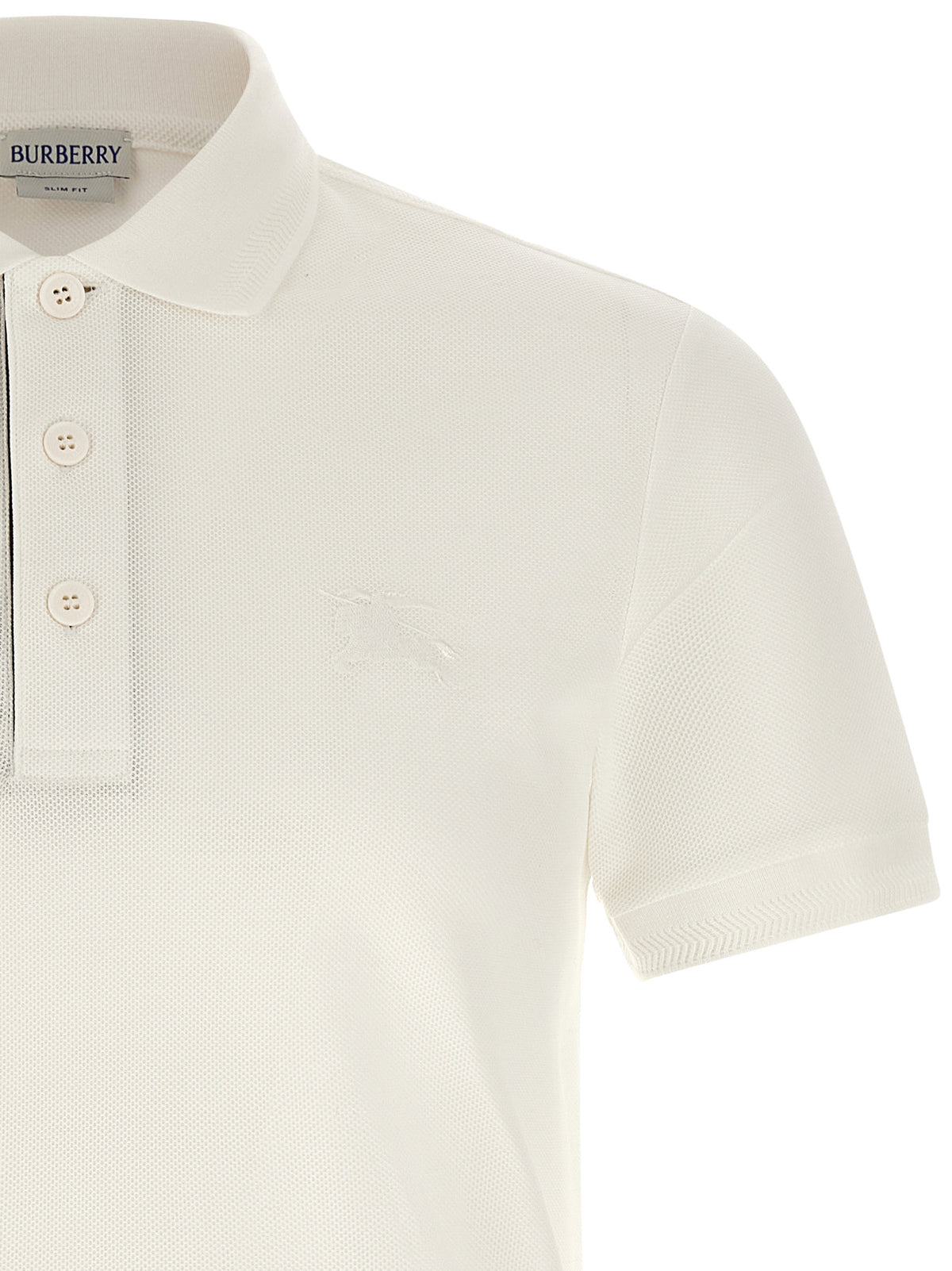 Polo Shirt by Burberry for men in cotton white, patterned, chevron & signature features a eye catching silhouette, showcasing a refined and for a eye catching finish.