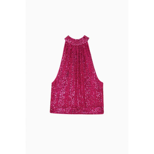 Tank Top by Patrizia Pepe for women in stretch polyester red showcases a meticulous silhouette, artfully finished with a meticulous and sleeveless for a sophisticated, meticulous look.