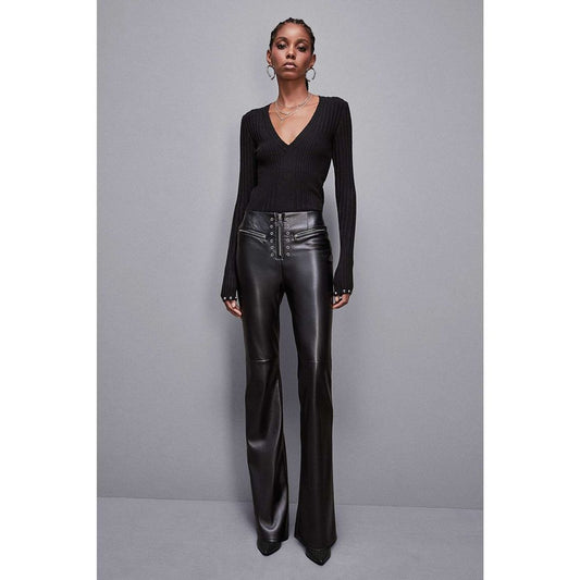 Pants by Patrizia Pepe for women in cotton leather nylon & wool black features a utilitarian with a utilitarian long and to create a sophisticated, premium look.