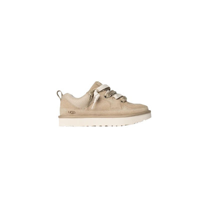 UGG Beige Suede Leather Chunky Sneakers