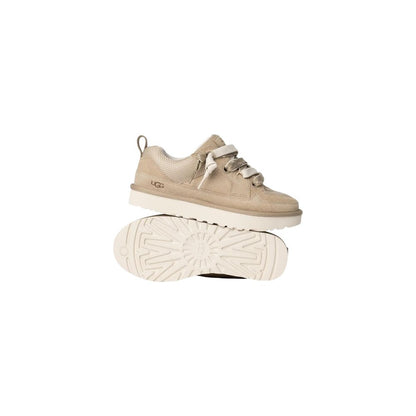 UGG Beige Suede Leather Chunky Sneakers