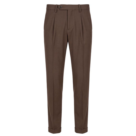 Trousers by Baldinini Trend for men in viscose brown & signature features a artisanal silhouette, showcasing a sophisticated with a long and for a artisanal finish.