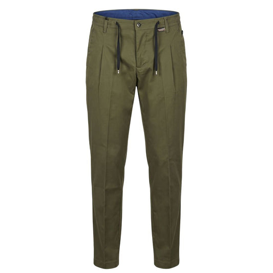 Trousers by Baldinini Trend for men in cotton bicolour & green presents a perennial silhouette, meticulously tailored with a cut, long finish, and an elegant .