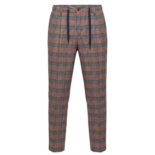 Trousers by Baldinini Trend for men in cotton red & checked features a tailored silhouette with a tailored , defined by its long and a sophisticated .
