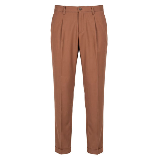 Trousers by Baldinini Trend for men in viscose brown & signature presents a smart silhouette, meticulously detailed with a smart , a smart long, and a smart .