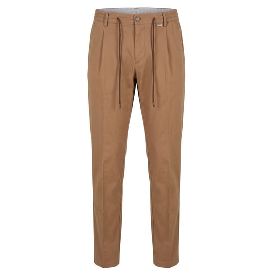 Trousers by Baldinini Trend for men in stretch cotton & nylon brown features a tailored silhouette with a tailored , defined by its long and a sophisticated .