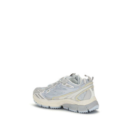Off-White Gray Fabric Athletic Sneakers