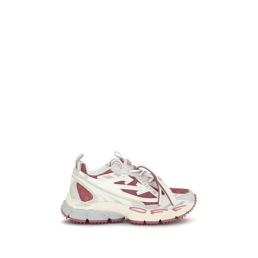 Athletic Sneakers by Off-White for women in textile & mesh gray, pink, silver, white & signature presents a sleek silhouette, perfectly capturing the athletic style essence of Women's Athletic Textile & Mesh Sneakers with its sleek design and premium finish.