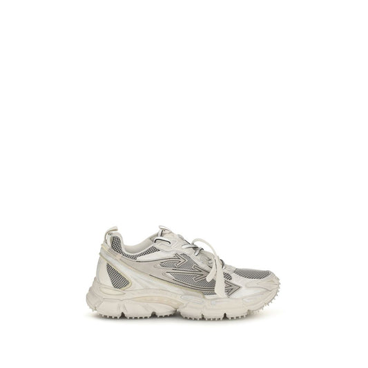 Athletic Sneakers by Off-White for men in fabric mesh beige, white & signature presents a sleek silhouette, perfectly capturing the low-top style essence of Men's Low Top Fabric Mesh Athletic Sneakers with its sleek design and premium finish.
