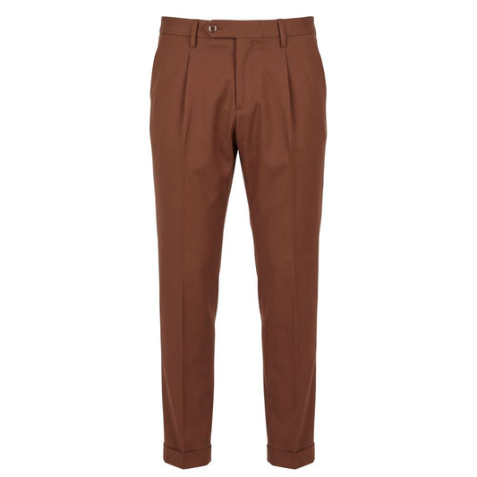 Trousers by Baldinini Trend for men in viscose brown features a tailored silhouette with a tailored , defined by its long and a sophisticated .