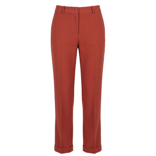 Trousers by Baldinini Trend for women in viscose brown features a sculptural silhouette, showcasing a sculptural and long with a sophisticated for a sculptural finish.