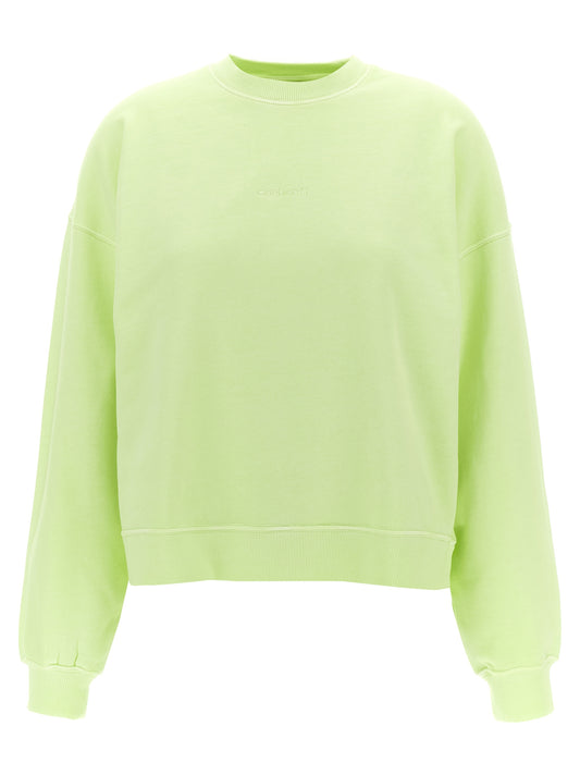Activewear Sweatshirt by Carhartt Wip for women in cotton bicolour & green features an streamlined silhouette, showcasing the streamlined crew neckline and with functional for a premium, athletic look.