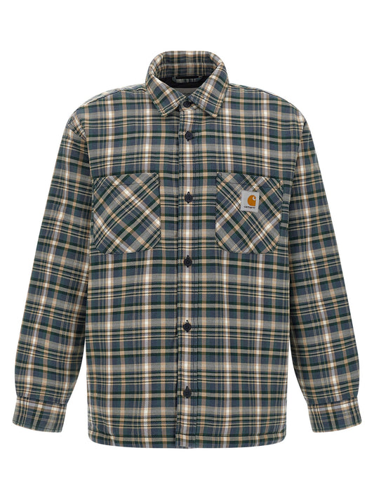 Overcoat by Carhartt Wip for men in polyester cotton nylon twill multicolor, patterned & signature features an satoral silhouette, showcasing a sophisticated and satoral pockets for a premium, timeless look.