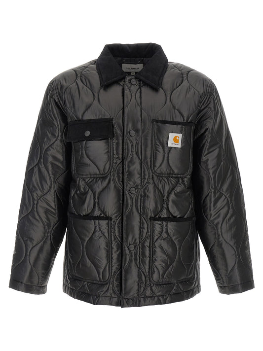Jacket by Carhartt Wip for men in nylon polyester corduroy black & signature features a smart silhouette, perfectly accentuated by its unique and functional pockets for a smart finish.