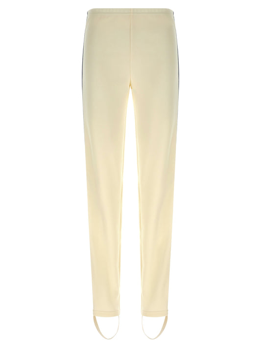 Joggers by Prada for women in polyester white features an sartorial and long with a cut for a sartorial finish.
