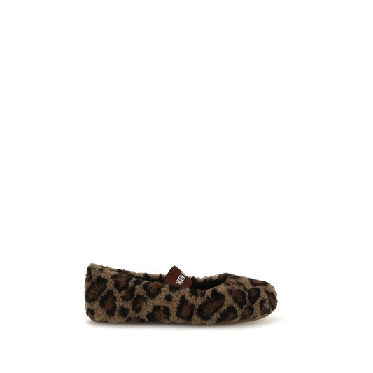Ballet Flat Shoes by Moon Boot for women in polyester brown, leopard-print, patterned & signature presents a impeccable silhouette as Women's Polyester Ballet Flat Shoes, artfully designed with a and a impeccable for a refined, upscale finish.