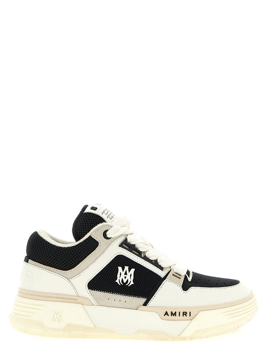 Athletic Sneakers by Amiri for men in suede calfskin leather bicolour, black & white presents a sleek silhouette, perfectly capturing the athletic style essence of Men's Athletic Suede Calfskin Leather Sneakers with its sleek design and premium finish.