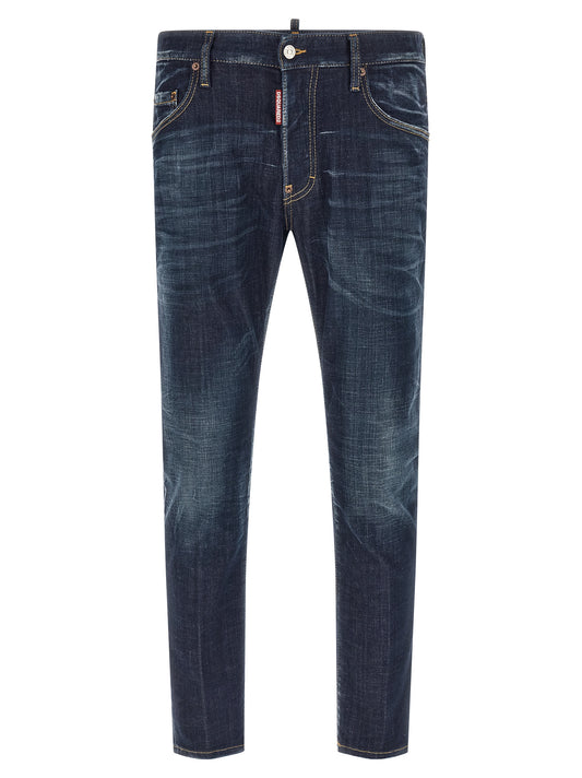 Dsquared² Blue Cotton Straight-Leg Jeans