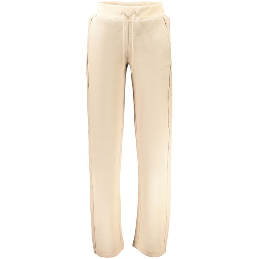 Joggers by Guess Jeans for women in lyocell polyester & spandex beige, signature & print presents a tailored silhouette, showcasing a tailored and long cut with a refined for a truly tailored aesthetic.