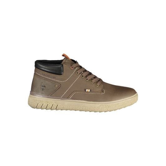 Lace-Up Boots by U.S. POLO ASSN. for men in polyester & polyurethane black, brown & print features an enchanting design from the Men's Polyester & Polyurethane Lace-Up Boots collection, highlighting a enchanting and for a refined look.