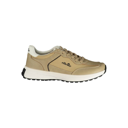 Athletic Sneakers by Ellesse for men in polyester & polyurethane beige & white features an effortless chic silhouette, showcasing the signature athletic style of the Men's Athletic Polyester & Polyurethane Sneakers collection with a truly effortless chic finish.