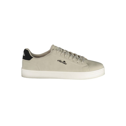 Athletic Sneakers by Ellesse for men in polyester & polyurethane black, gray & print showcases a architectural silhouette, artfully capturing the essence of the Men's Athletic Polyester & Polyurethane Sneakers with its signature architectural athletic style construction.