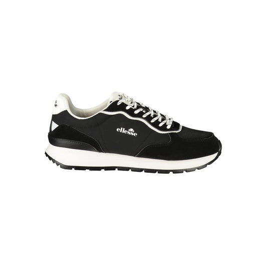 Athletic Sneakers by Ellesse for men in polyester & polyurethane black, white & signature showcases an impeccable silhouette, defined by an impeccable athletic style design that perfectly captures the essence of the Men's Athletic Polyester & Polyurethane Sneakers.