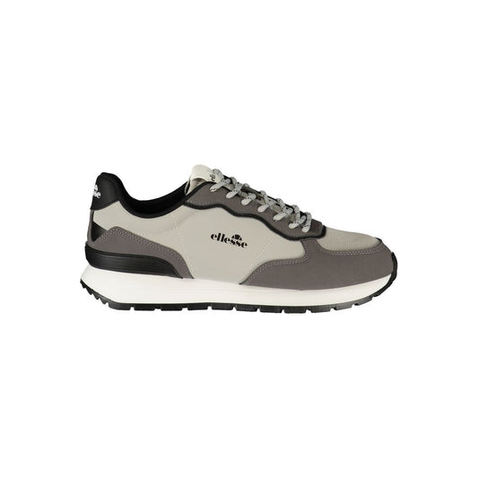 Athletic Sneakers by Ellesse for men in polyester & polyurethane black & gray features an effortless chic silhouette, showcasing the signature athletic style of the Men's Athletic Polyester & Polyurethane Sneakers collection with a truly effortless chic finish.