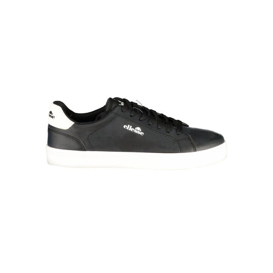 Athletic Sneakers by Ellesse for men in polyester & polyurethane black, white & print presents a sleek silhouette, perfectly capturing the athletic style essence of Men's Athletic Polyester & Polyurethane Sneakers with its sleek design and premium finish.