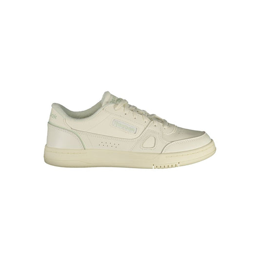 Athletic Sneakers by Reebok for women in polyester polyurethane leather green, white & print presents a sleek silhouette, perfectly capturing the athletic style essence of Women's Athletic Polyester Polyurethane Leather Sneakers with its sleek design and premium finish.