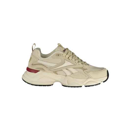 Athletic Sneakers by Reebok for men in polyester polyurethane leather beige, red & print features an effortless chic silhouette, showcasing the signature athletic style of the Men's Athletic Polyester Polyurethane Leather Sneakers collection with a truly effortless chic finish.