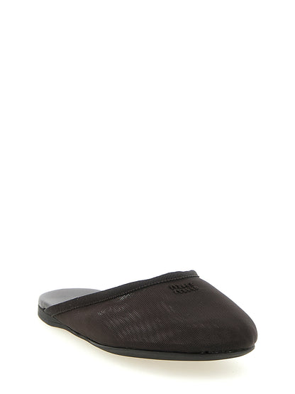 Miu Miu Black Recycled Polyester Flats
